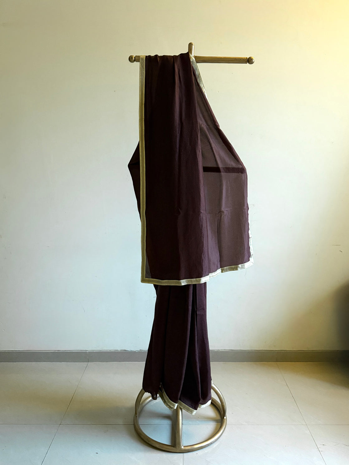 Dark Brown Silk Saree