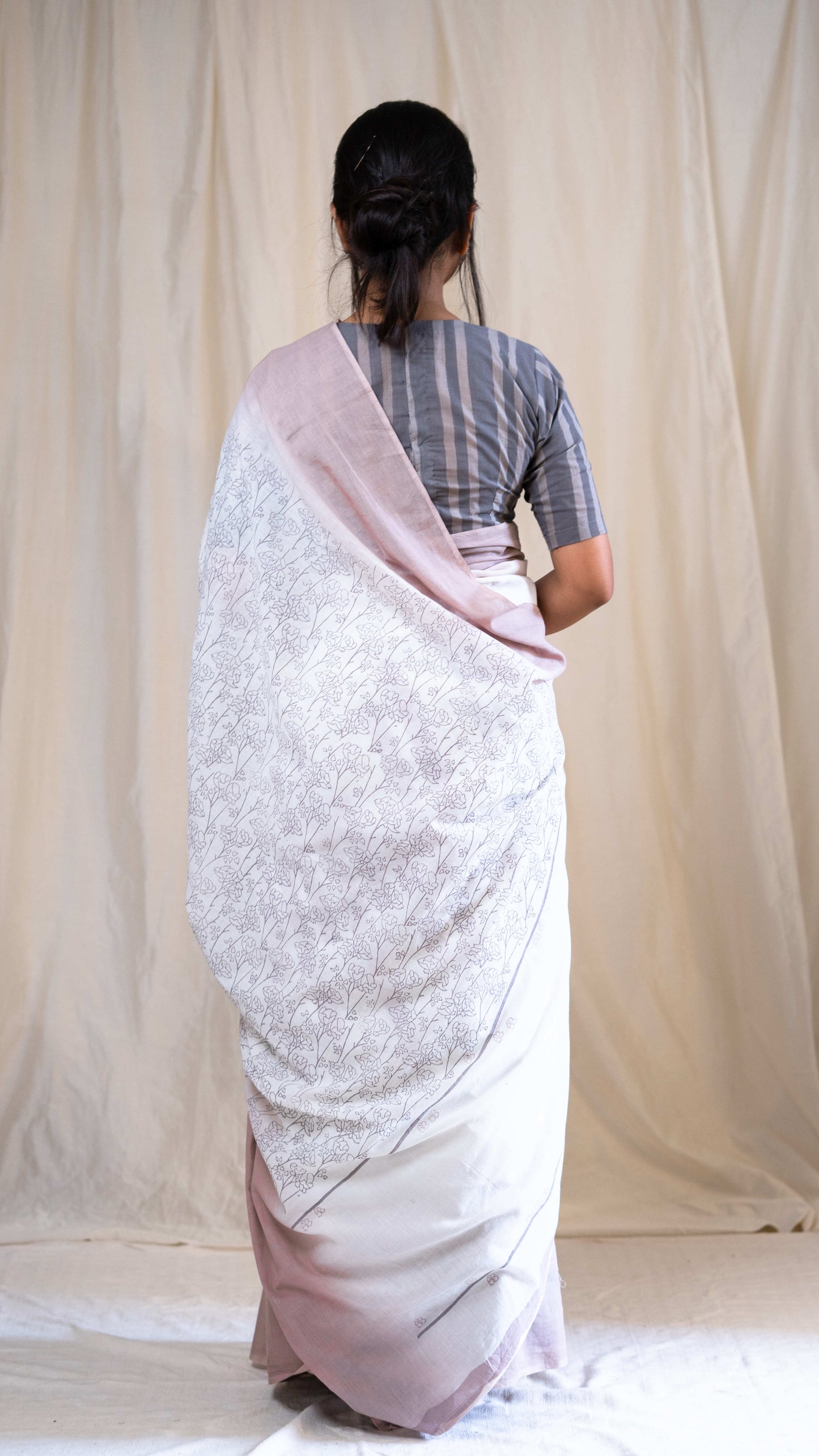 Nayantara hand blockprinted cotton saree