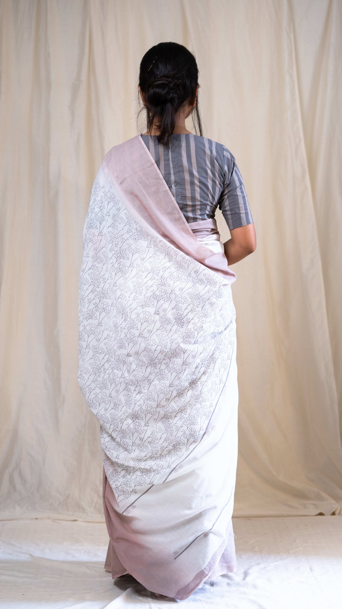 Nayantara hand blockprinted cotton saree