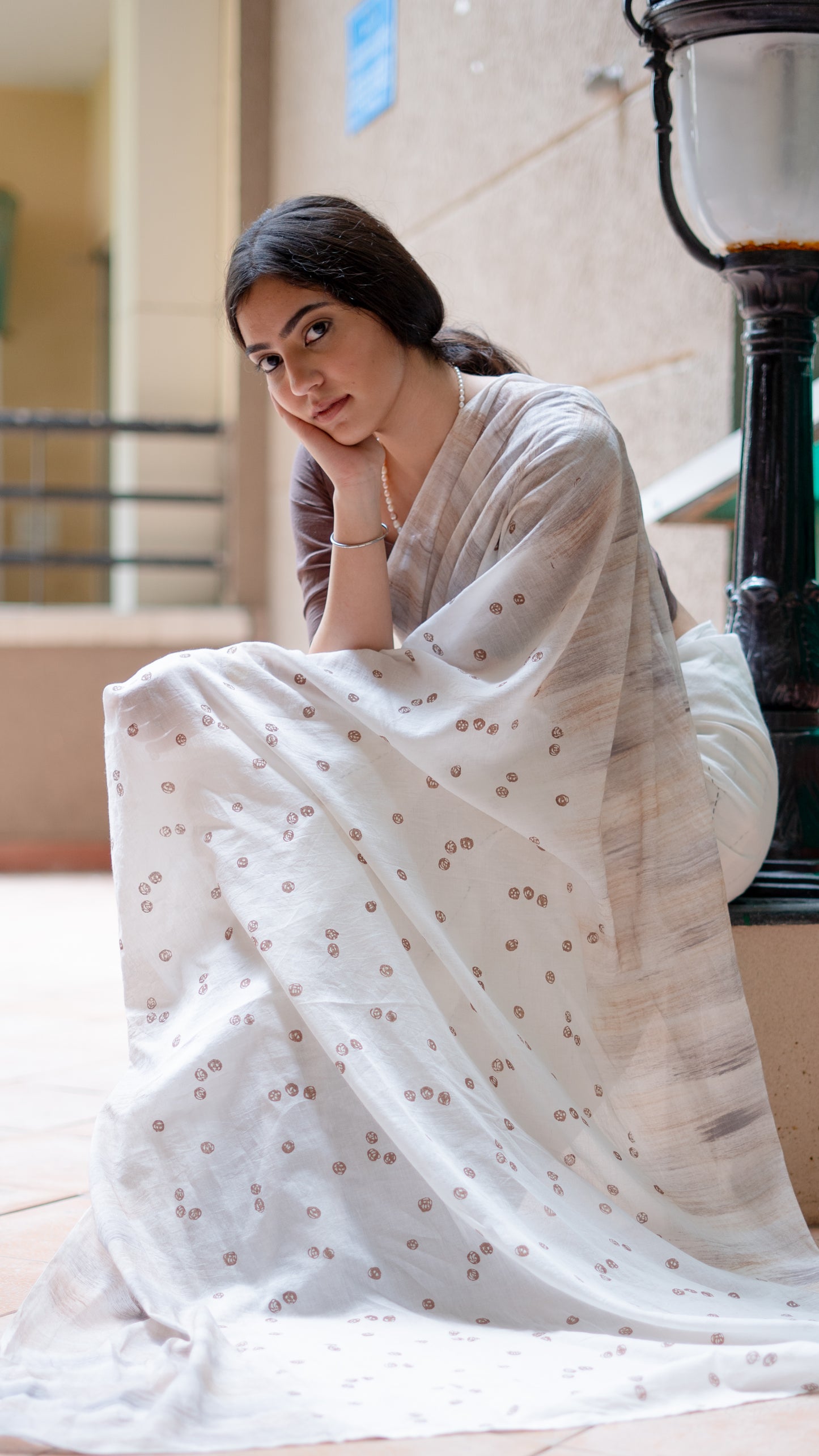 Anamika hand blockprinted cotton saree