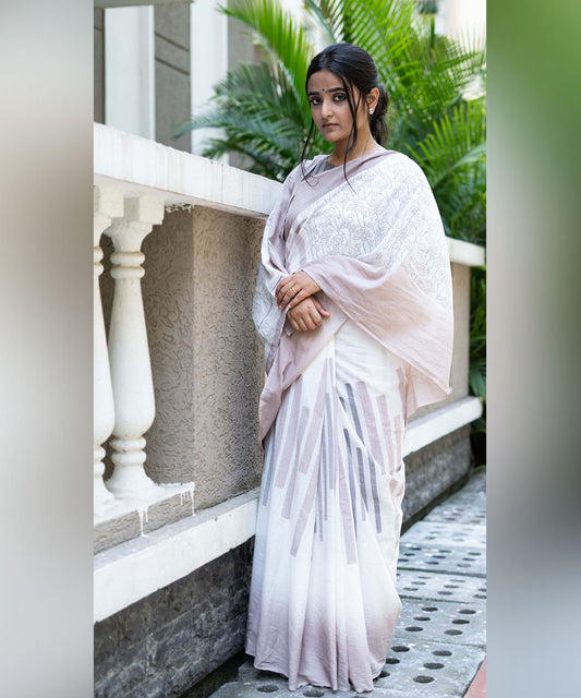Nayantara hand blockprinted cotton saree