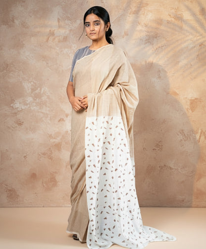 Keya hand blockprinted mulmul saree
