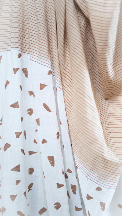 Keya hand blockprinted mulmul saree
