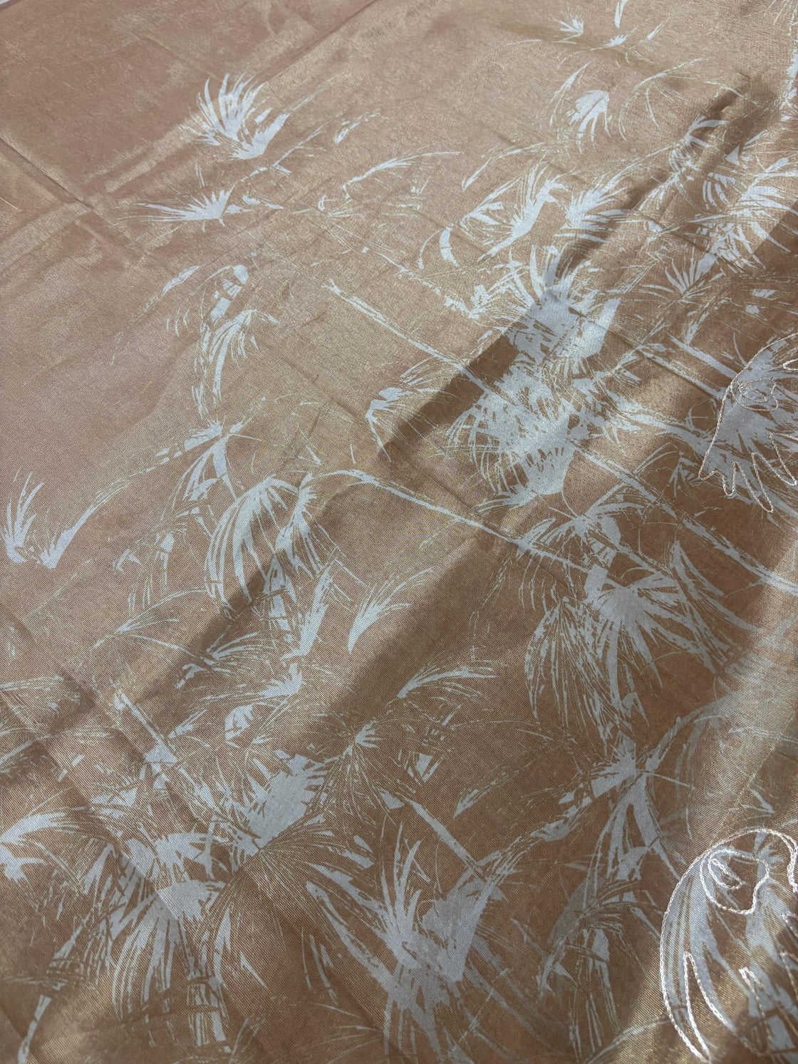 Brown abstract tissue silk saree