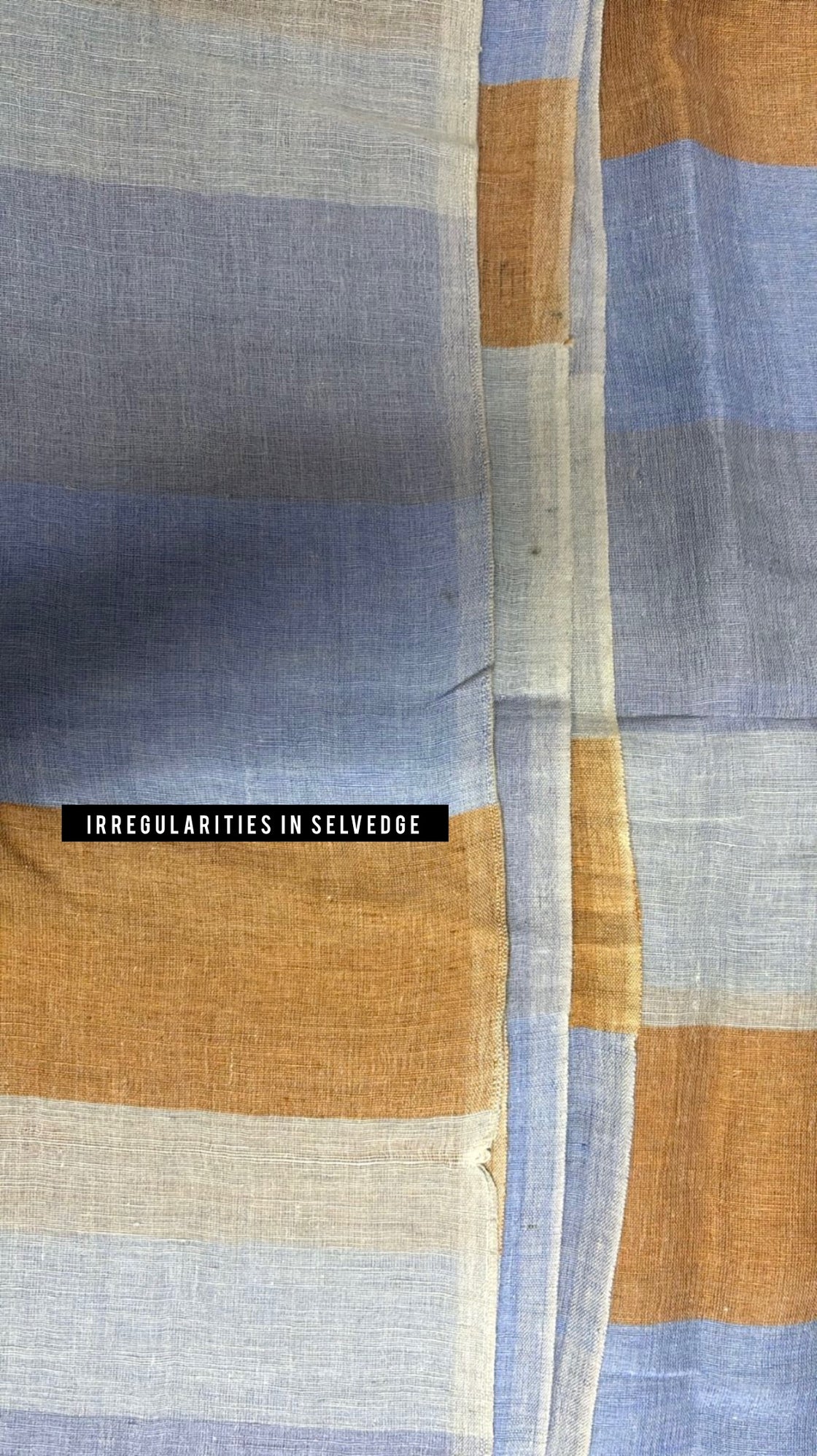 Multicolored striped handwoven linen saree