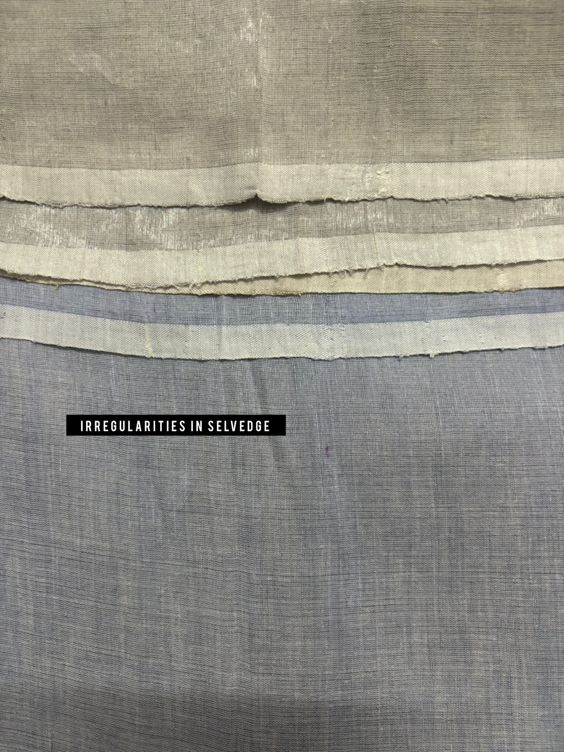 Blue beige handwoven linen zari saree