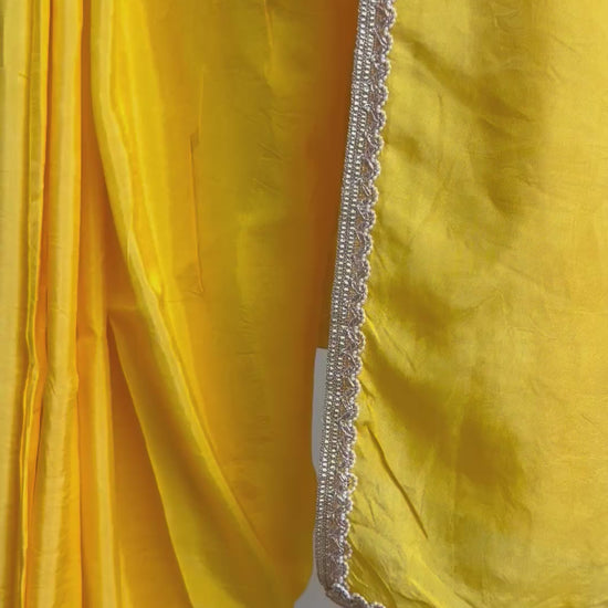 Yellow silk saree