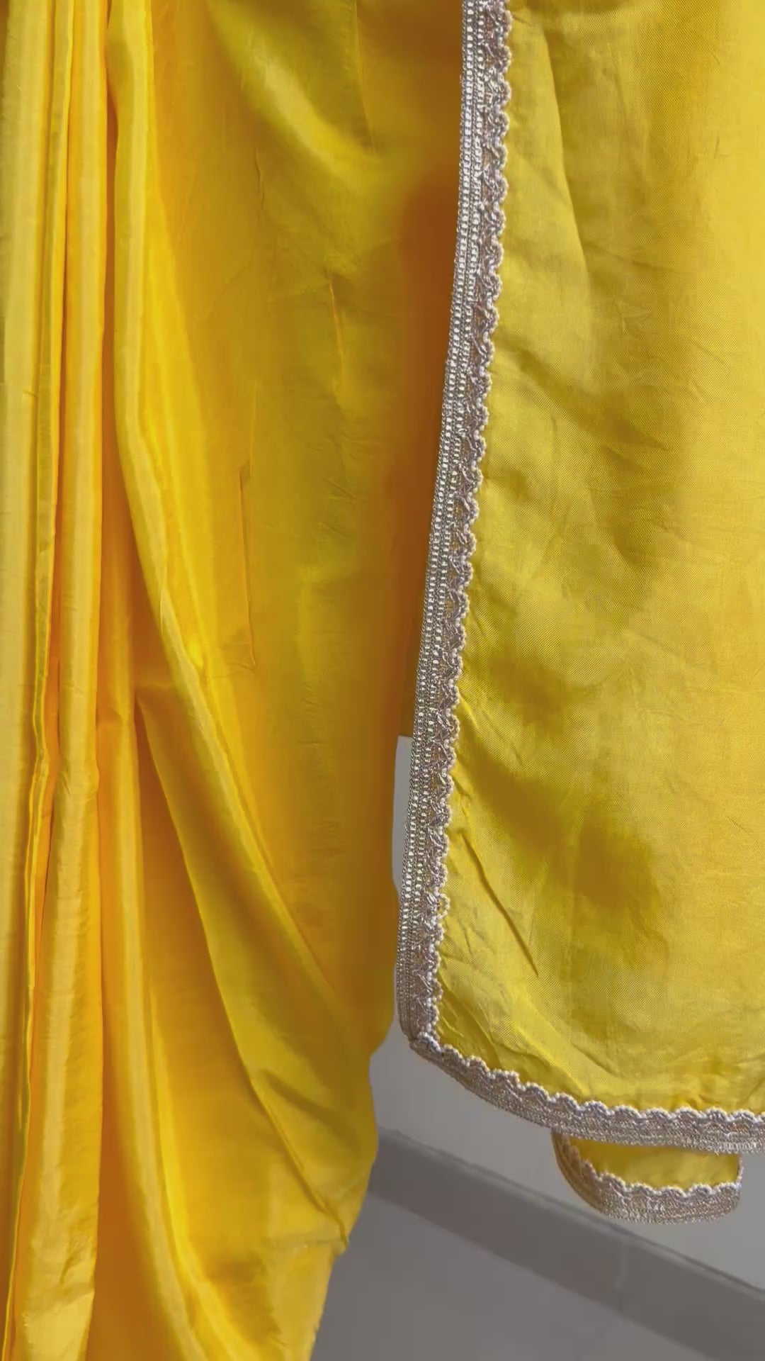 Yellow silk saree