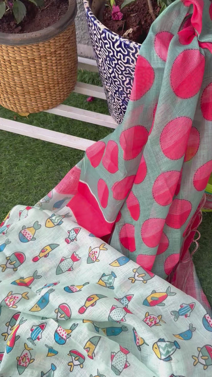 Let’s go summer fishing cotton saree