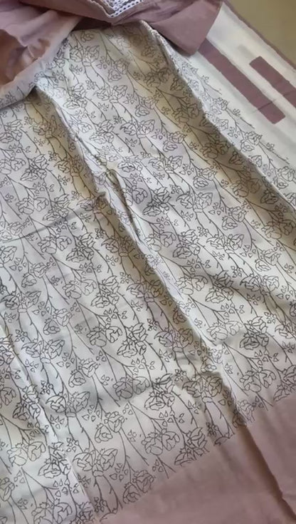 Nayantara hand blockprinted cotton saree